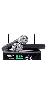 SWM10-U2HH Professional Dual-Channel UHF Wireless Microphone System, for Church, Meeting,Wedding