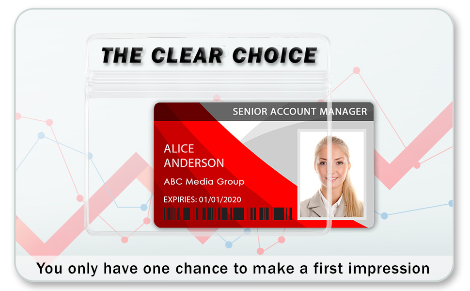 MifflinUSA Horizontal ID Name Badge Holder (Clear, 3.5x2