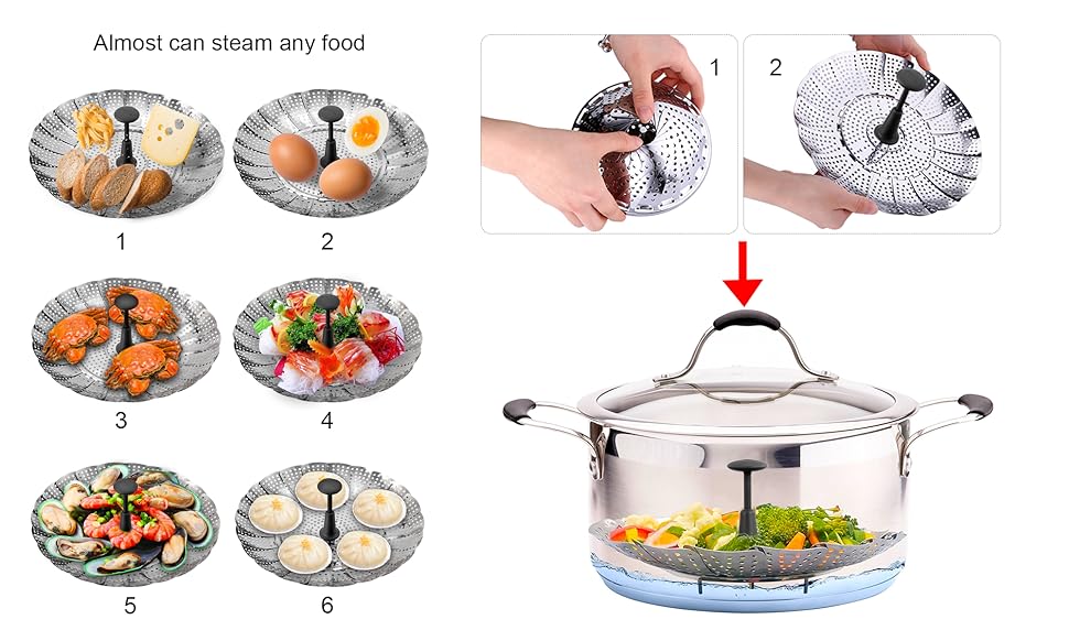 Vegetable Steamer Basket, XChef Stainless Steel Vegetable