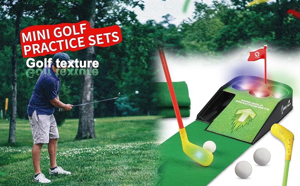 Uboway Mini Golf Putting Green Putting Mat Set with Sound