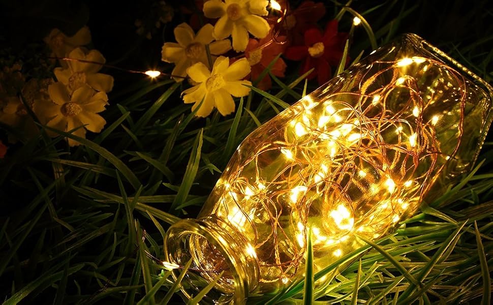 WJZXTEK 2 Pack LED String Lights, Dimmable with Remote