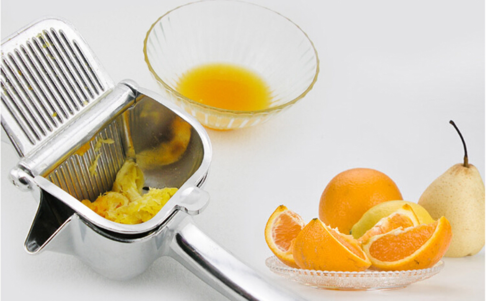 MyLifeUNIT Heavy Duty Single Press Lemon Squeezer, Aluminum and Steel