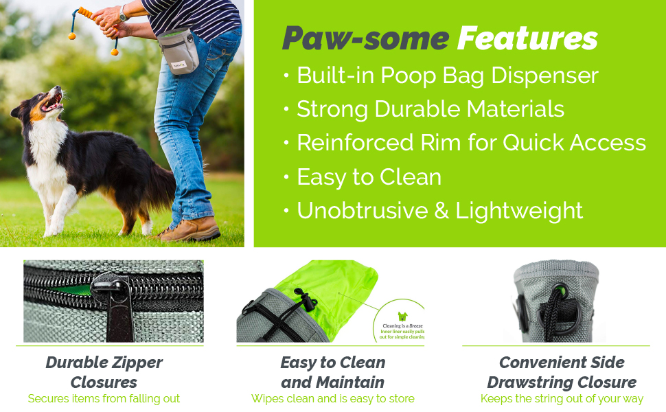 poop bag treat and training pouch for dogs and puppies agility class clip belt poop bags