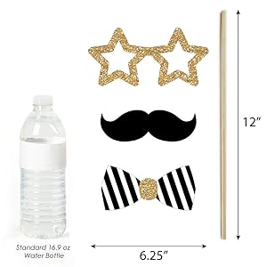 New Years Eve Party - Gold - Photo Booth Props Kit - Big Dot Of Happiness