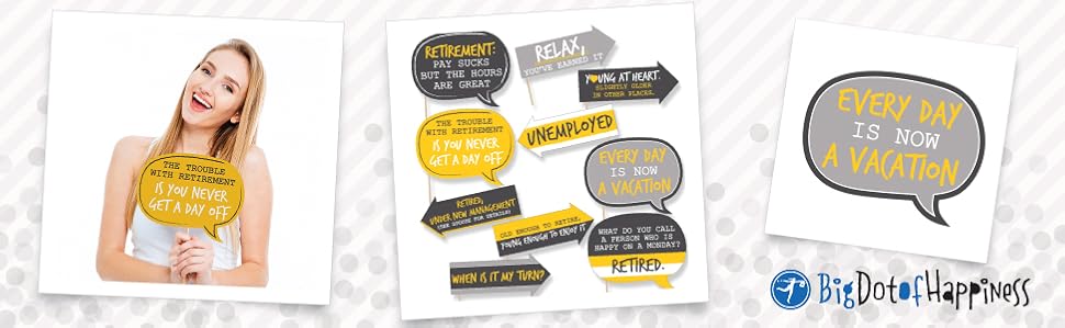Amazon.com: Funny Retirement - Party Photo Booth Props Kit