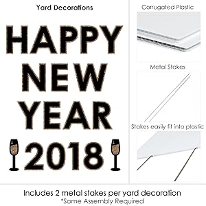 Amazon.com : Big Dot of Happiness Happy New Year - Yard ...