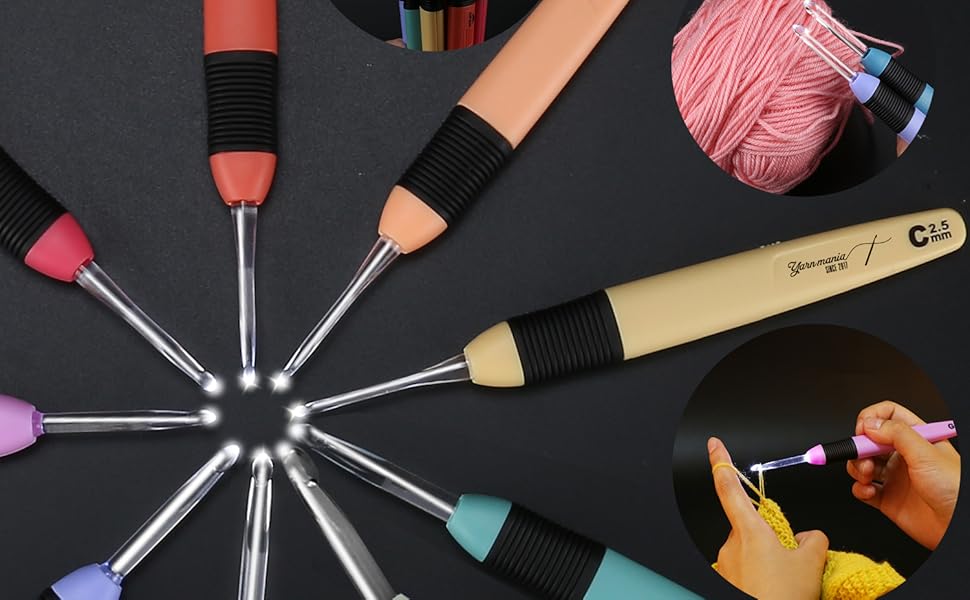 Yarn Mania Light Up Crochet Hooks Lighted Crochet Hooks