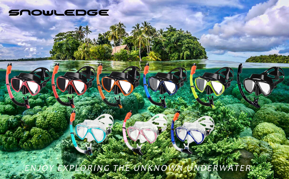 Snowledge Snorkel Mask, Scuba Diving Mask with Tempered