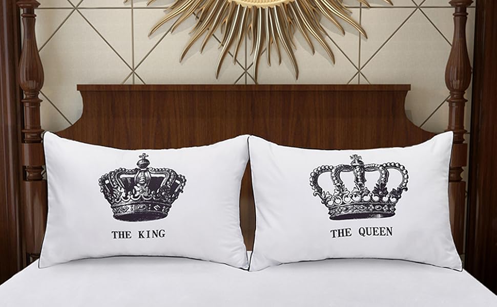Amazon Com Dasyfly His Hers King And Queen Couples Pillow Cases