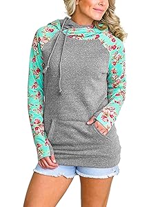 Double hooded sweatshirt womens Clearance