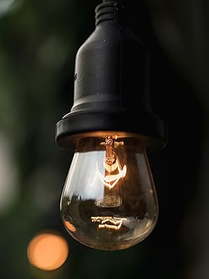 S14 String Light Bulb Hanging at Cafe Patio