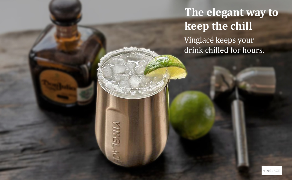 Vinglace Insulated Stemless Wine Glass Hot & Cold Beverage Tumbler with