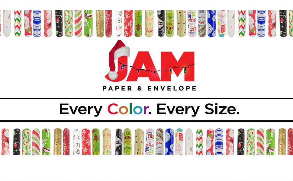 JAM Paper Gift Wrap Christmas Foil Wrapping Paper 25 Sq