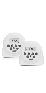 TOGOAL Dual Sided Outlets Digital Light Timer Plug with Countdown and