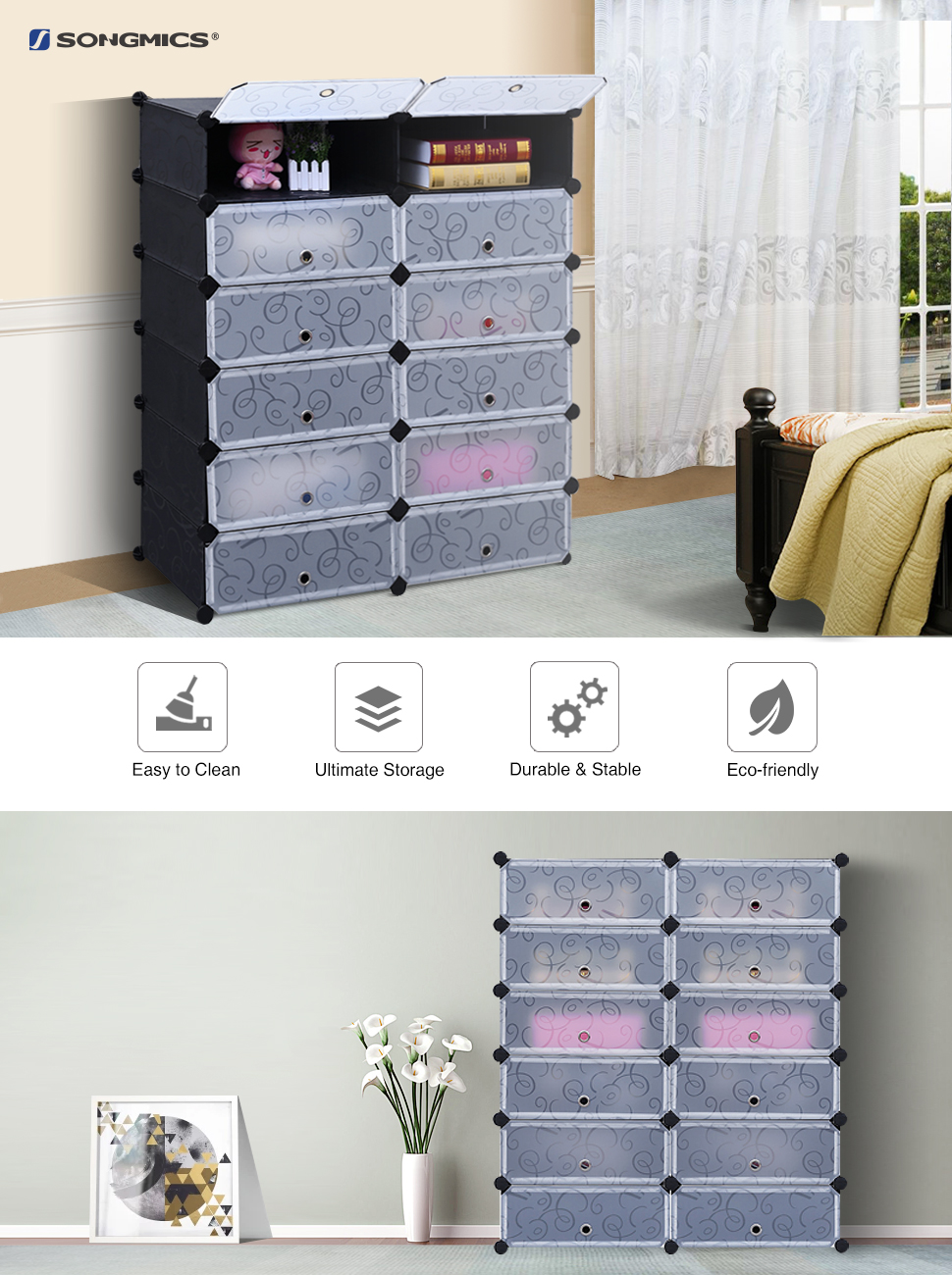 Intelligent Plastic Portable Cube Cabinet -12 Cube