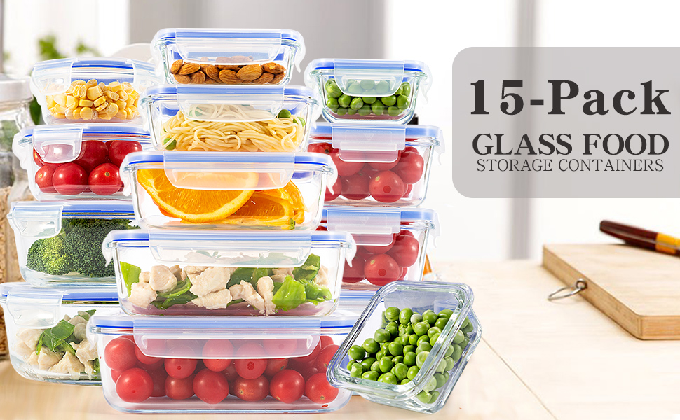 [15Pack] Glass Containers for Food Storage with Lids, Meal