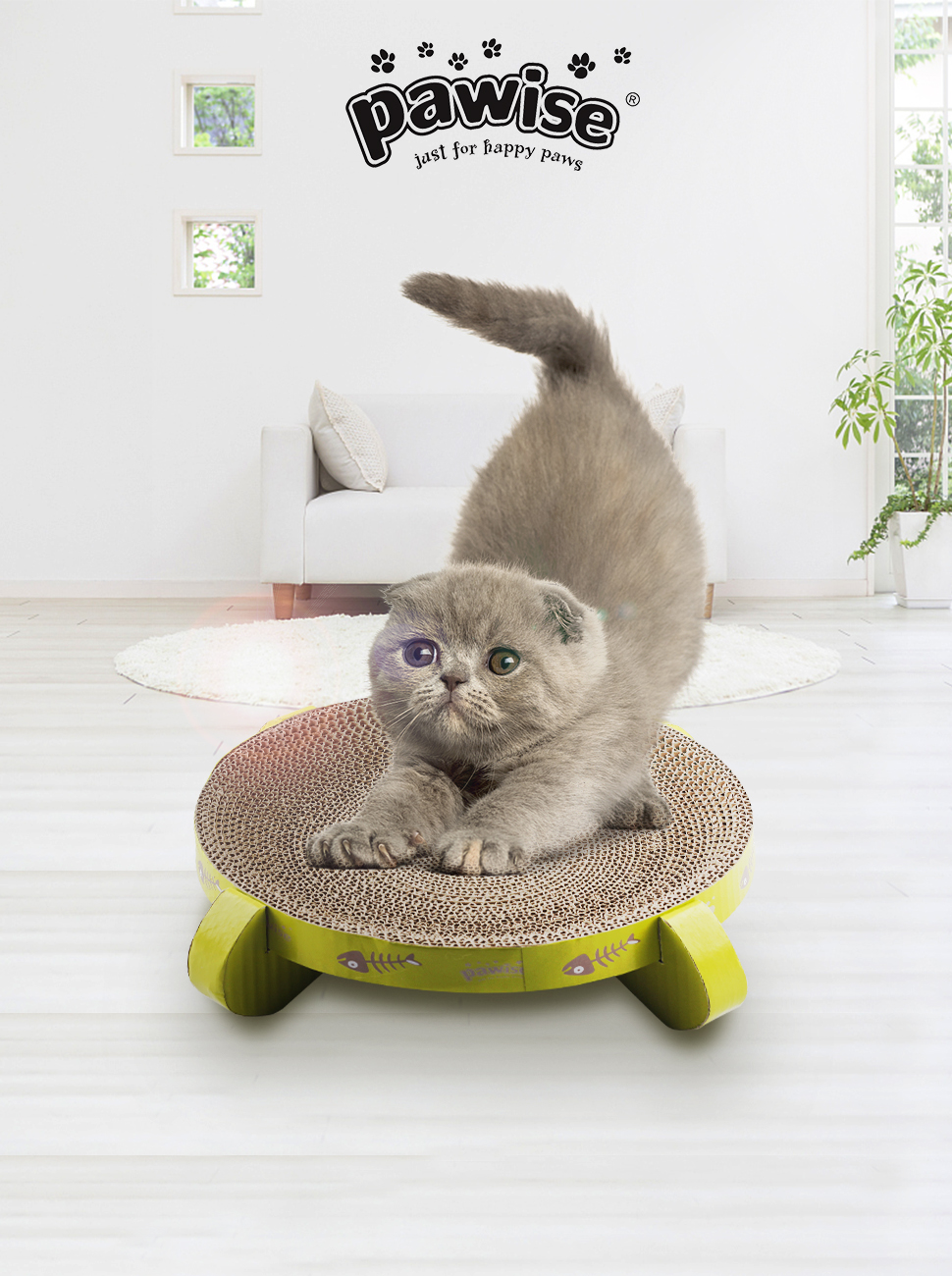 PAWISE Cat Scratcher Cardboard Reversible Cat Scratcher