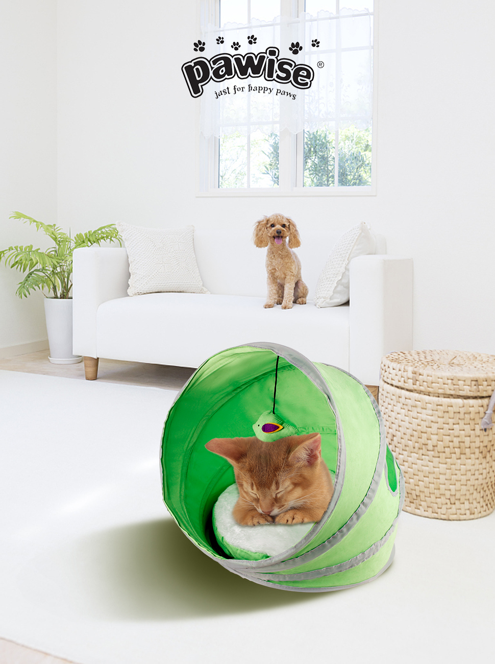 PAWISE Cat Tent Bed Popup Pet Cat House Tent Castle Pet
