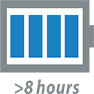 Battery Logo >8 hours
