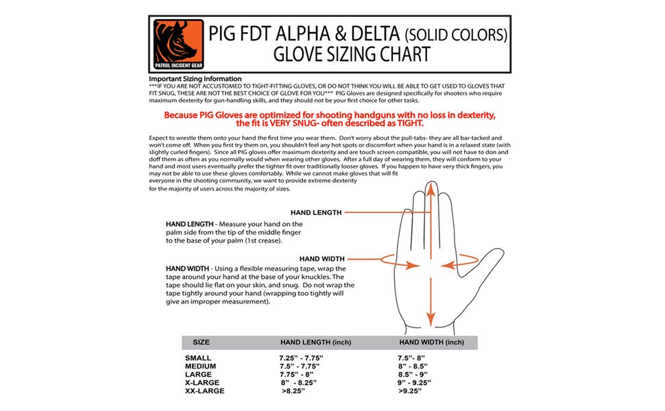 delta sizing chart