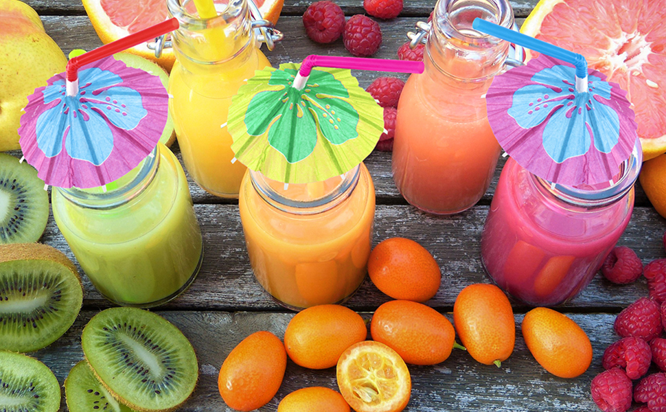 umbrella straws, Hawaiian straws, cocktail plastic straws