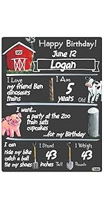 Birthday Memories Milestone Board Chalkboard Growth Photo Prop Family Kids Youth Baby Celebrate