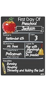 Memory Milestone Board Chalkboard Growth Photo Prop Family Kids Youth School Camp First Last Summer