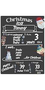 Christmas Memories Milestone Board Chalkboard Growth Photo Prop Family Kids Youth Baby Celebrate