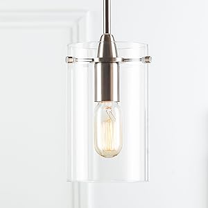 Pendant light clear shade kitchen lighting over island dining room hanging lamp fixture modern