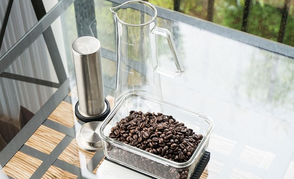 Cold Brew Coffee Maker Iced Coffee Glass Pitcher 32oz