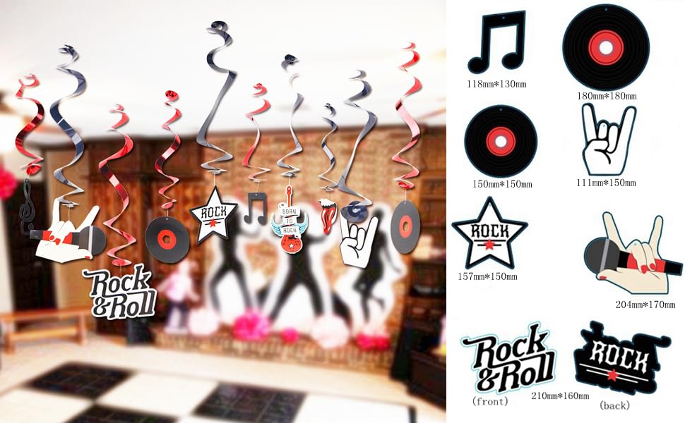 Party Supplies Decorations Sunbeauty Rock Roll Theme Party Foil