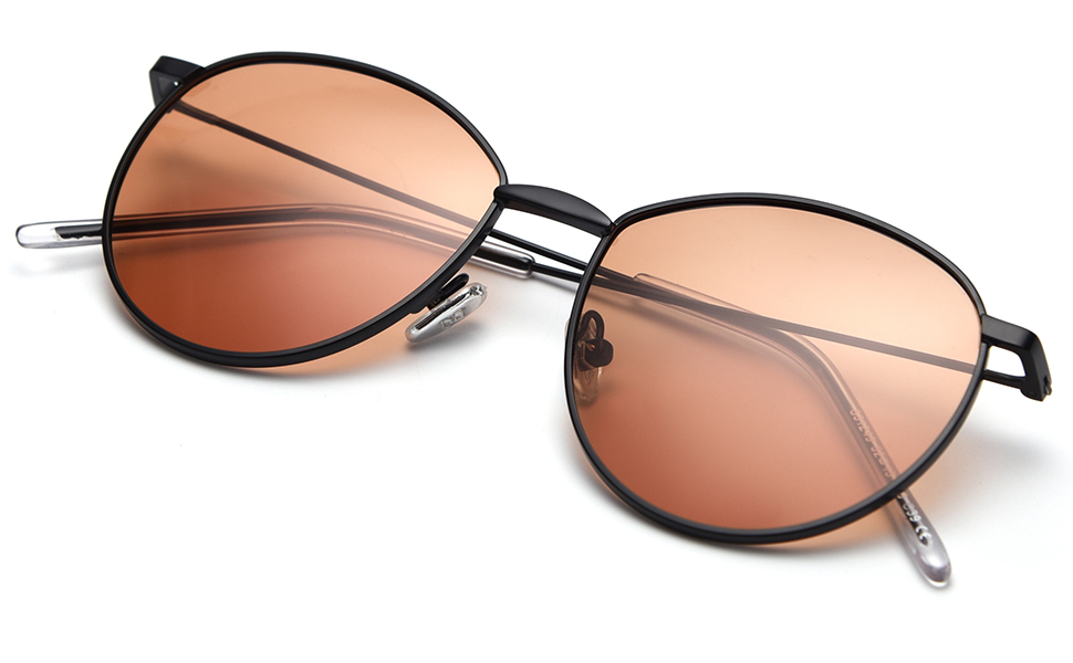 FAGUMA Round Polarized Sunglasses for Women Men Metal Frame