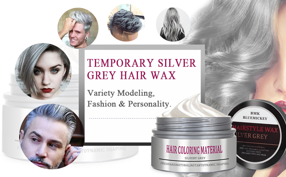 Amazon.com: BMK Silver Gray Color Hair Wax Matte Hairstyle Amazon.com: BMK Silver Gray Color Hair Wax Matte Hairstyle