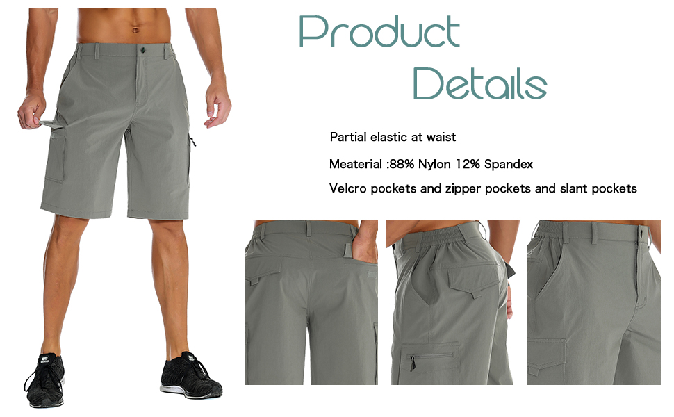 Nonwe Men's Outdoor WaterResistant Quick Dry Cargo Shorts Sports & Outdoors