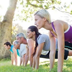 people working out in nature