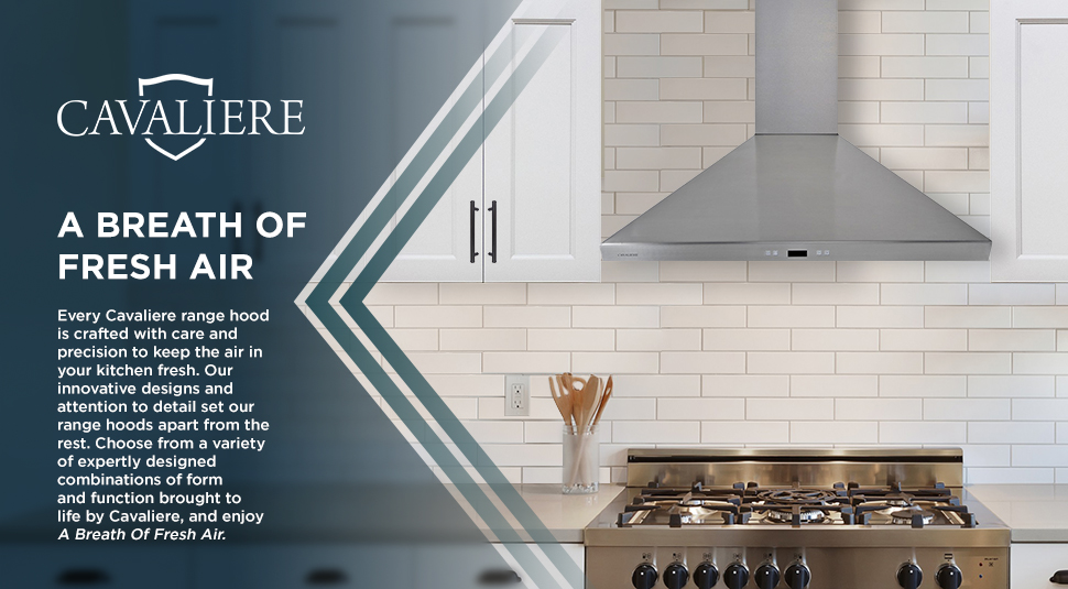 CAVALIERE 36" Wall Mounted Stainless Steel Kitchen Range