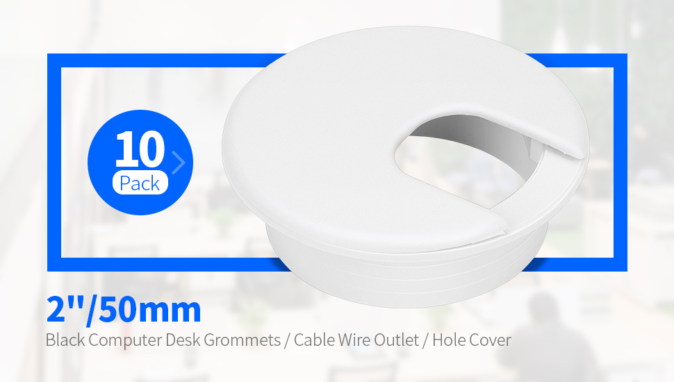 10 Pack 2 Inch White Desk Grommet for Wires CordsPlastic