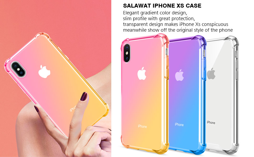SALAWAT for iPhone Xs Case, Clear iPhone X Case Cute