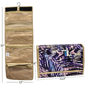 cosmetic organizer travel storage bag compartments organize jewelry toiletries zipper closure pocket