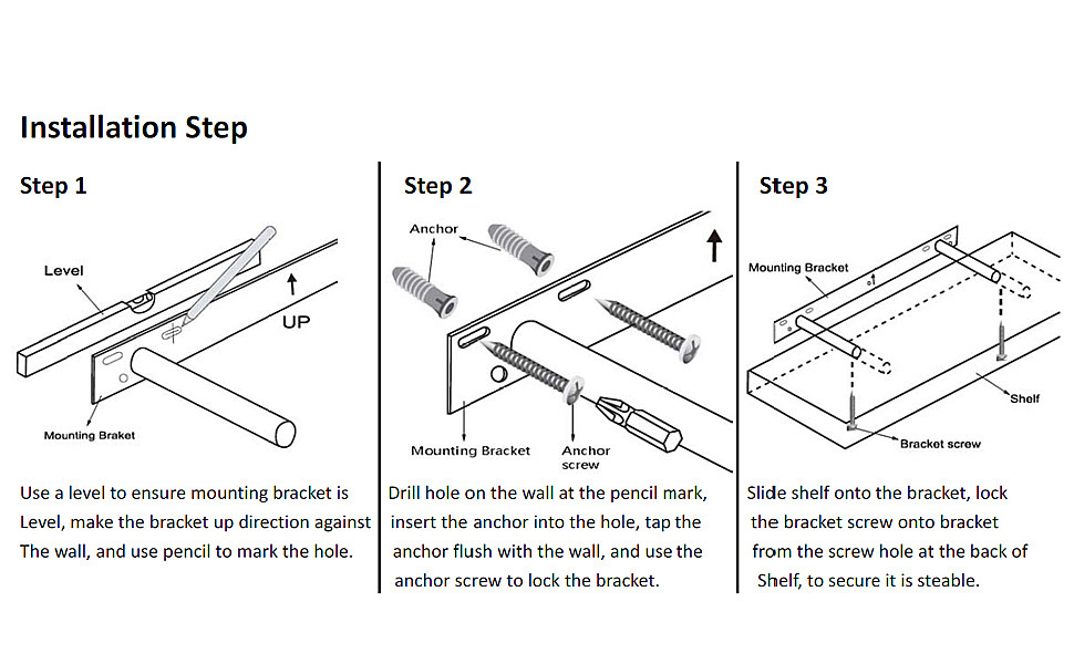 Homewell Wood Floating Shelves for Home Decoration, 36"x9