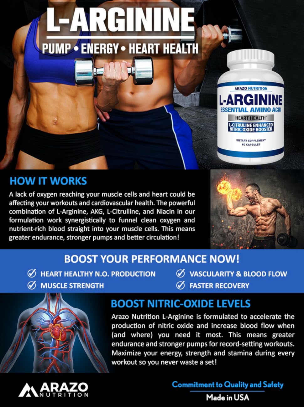 Premium L Arginine Nitric Oxide Booster 1340mg with LCitrulline