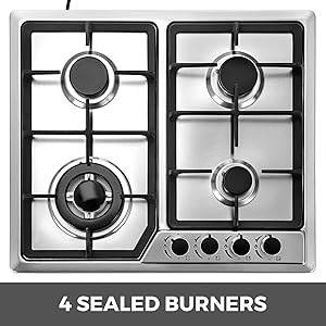 Amazon Com Happybuy 22 X20 Built In Gas Cooktop 4 Burners