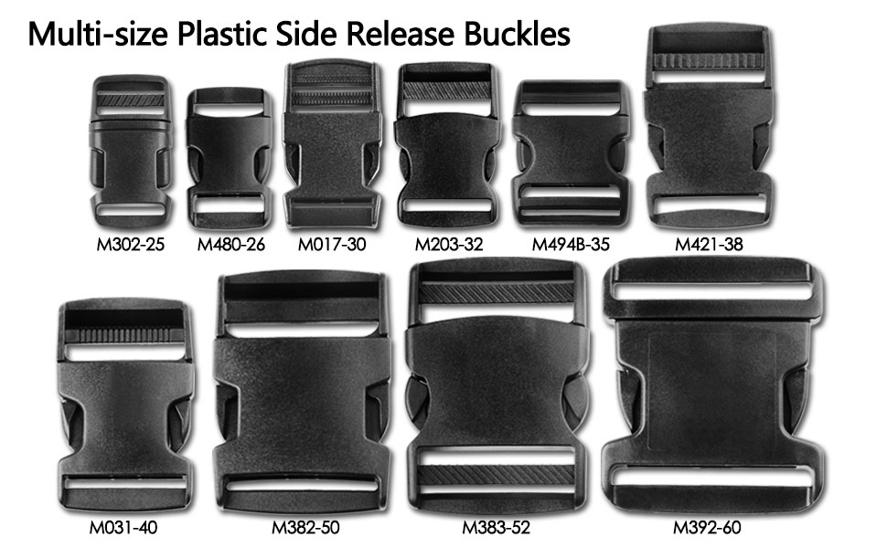 MultiSize Side Release Buckles Heavy Duty Plastic Buckles