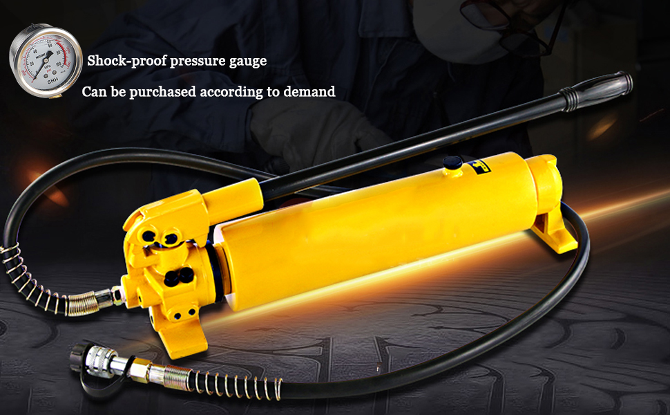 NEWTRY CP700 Manual Hydraulic Hand Pump w/Oil Gauge Single