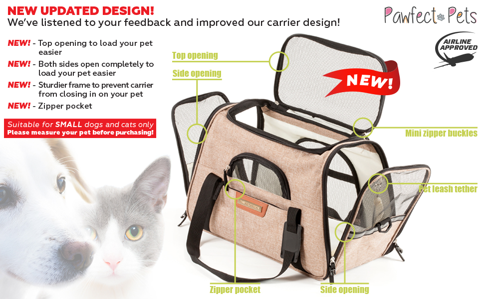Pawfect Pets Pet Travel Carrier, SoftSided with Two Pet