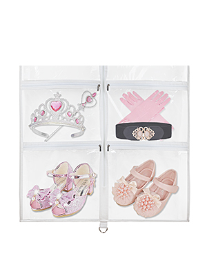 4 Medium clear zipper pockets