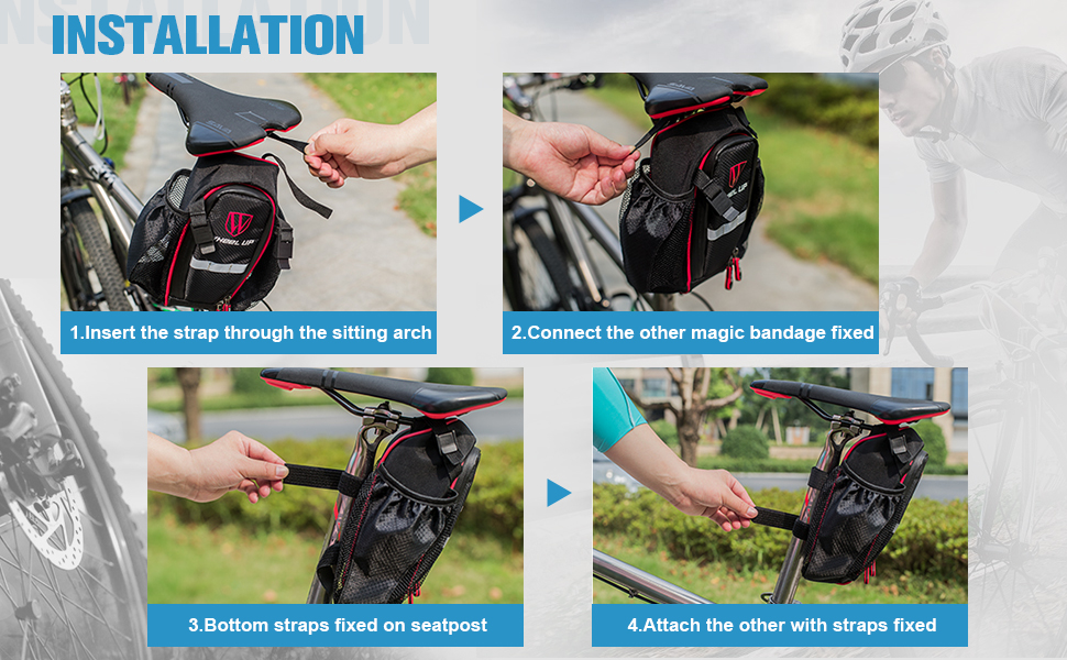 Waterfly Bike Saddle Bag Waterproof Bike Seat Bag Pouch Water Bottle