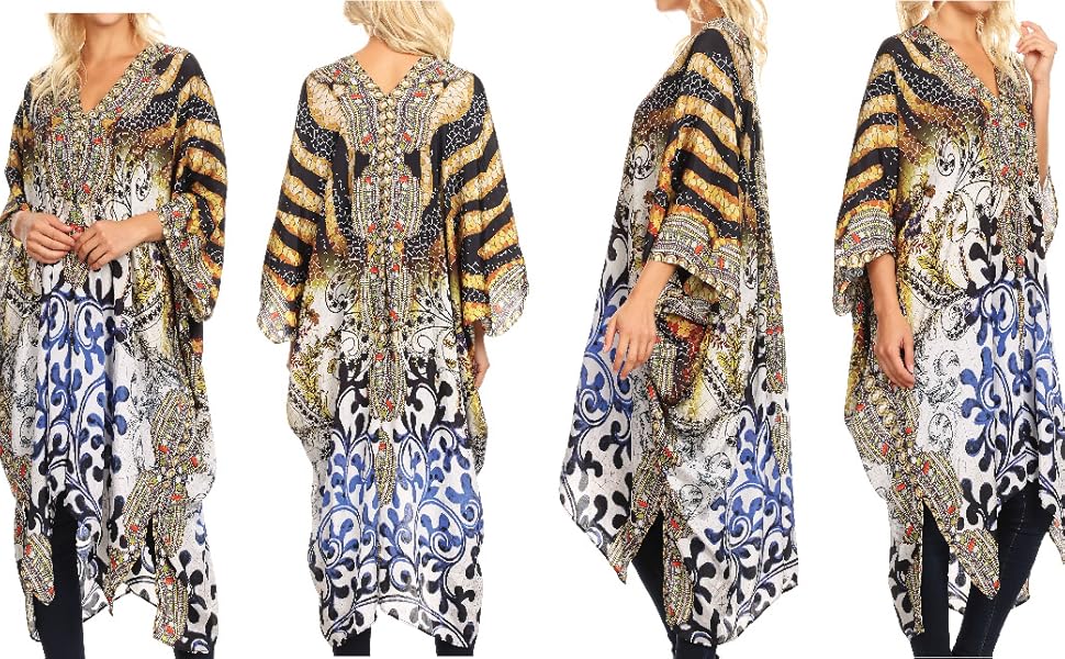 Sakkas 1822 - Jenni Women's Mid Length Boho Caftan Kaftan