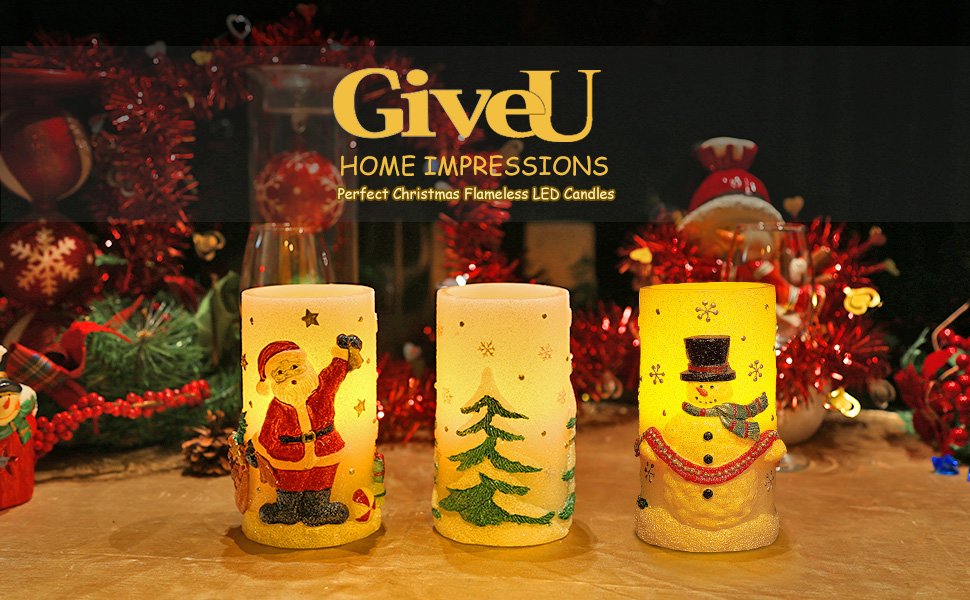 Christmas Tree Flameless LED Candle Lights with Timer, 3X6