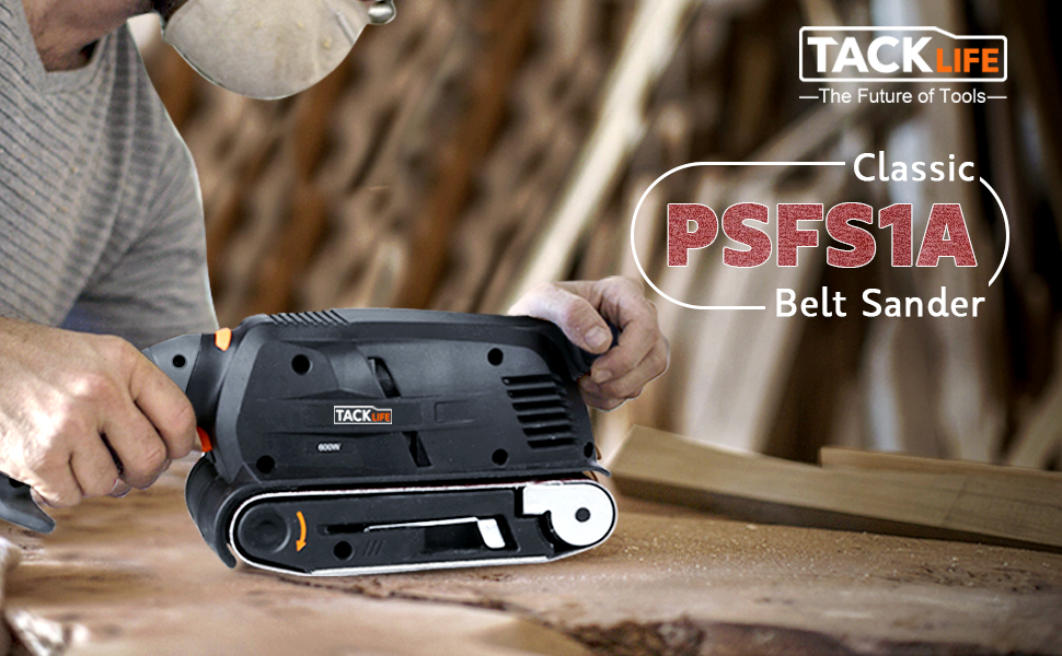 TACKLIFE Classic Belt Sander 3 ×18Inch with 13Pcs Sanding Belts, Bench